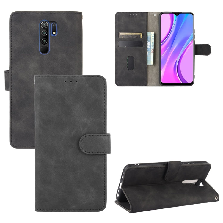 For Xiaomi Redmi 9 Solid Color Skin Feel Magnetic Buckle Horizontal Flip Calf Texture PU Leather Case with Holder & Card Slots & Wallet