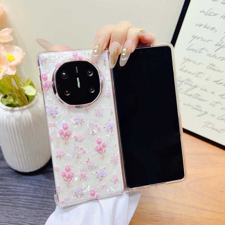 For Huawei Mate X6 Shell Texture Flower Pattern Protective Phone Case