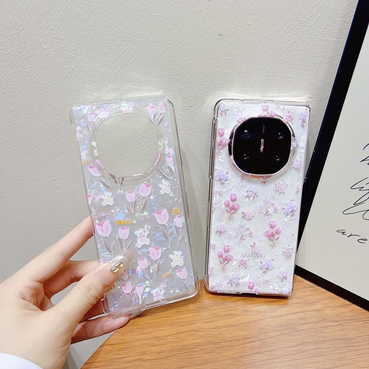 For Huawei Mate X3 Shell Texture Flower Pattern Protective Phone Case