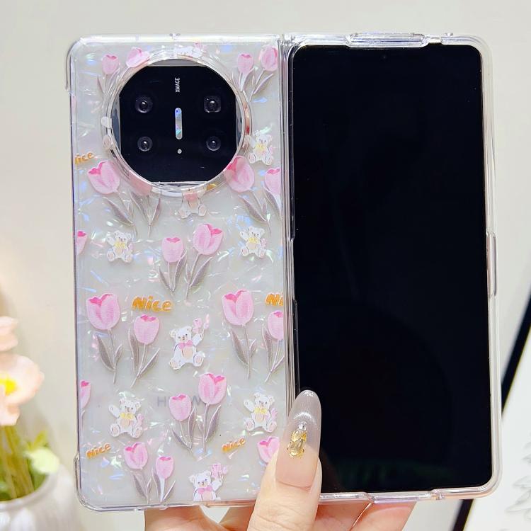 For Huawei Mate XT Ultimate Design Shell Texture Flower Pattern Protective Phone Case