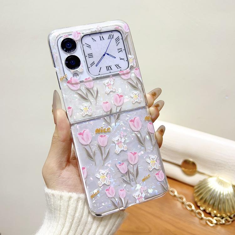 For Huawei nova Flip Shell Texture Flower Pattern Protective Phone Case