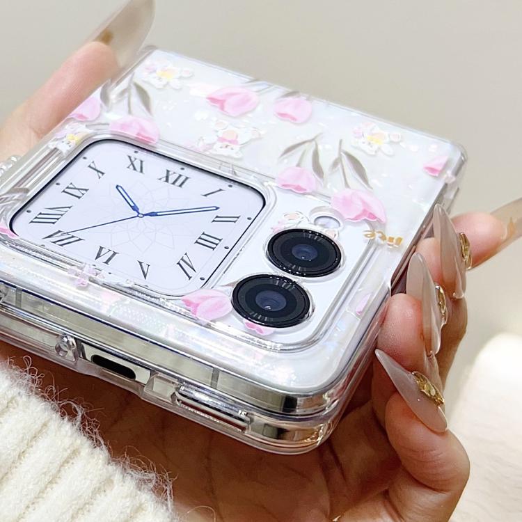 For Huawei nova Flip Shell Texture Flower Pattern Protective Phone Case