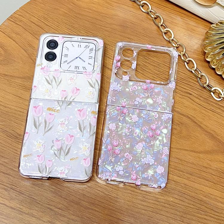 For Huawei nova Flip Shell Texture Flower Pattern Protective Phone Case