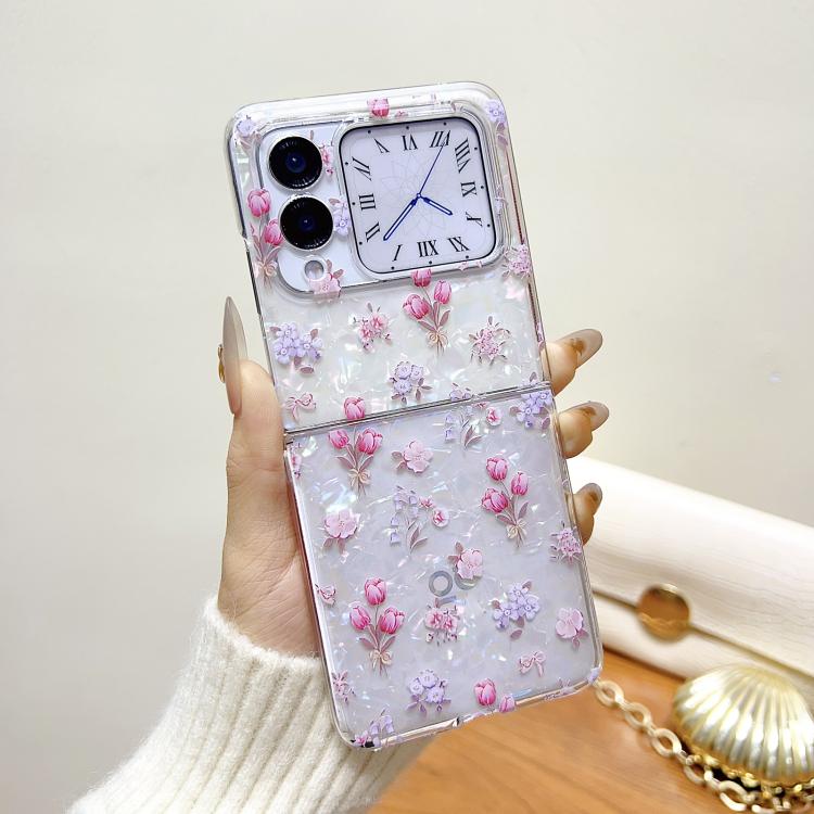 For Huawei nova Flip Shell Texture Flower Pattern Protective Phone Case