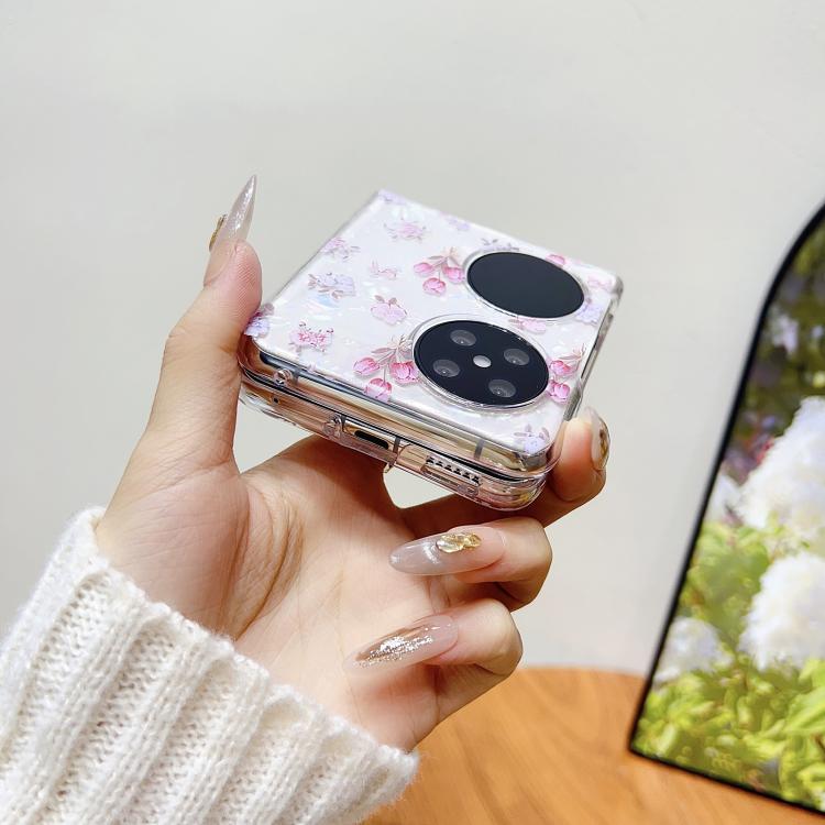 For Huawei P50 Pocket Shell Texture Flower Pattern Protective Phone Case