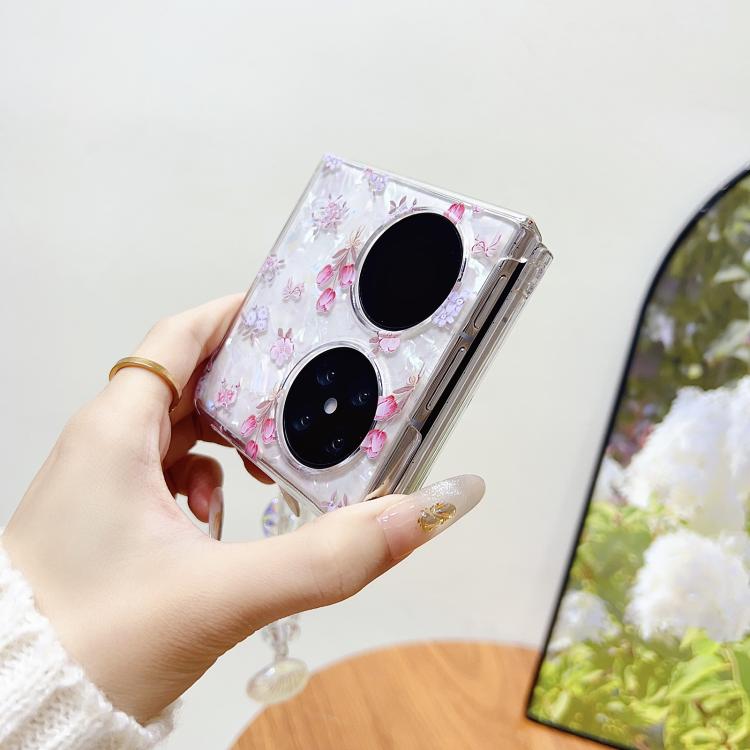 For Huawei P50 Pocket Shell Texture Flower Pattern Protective Phone Case