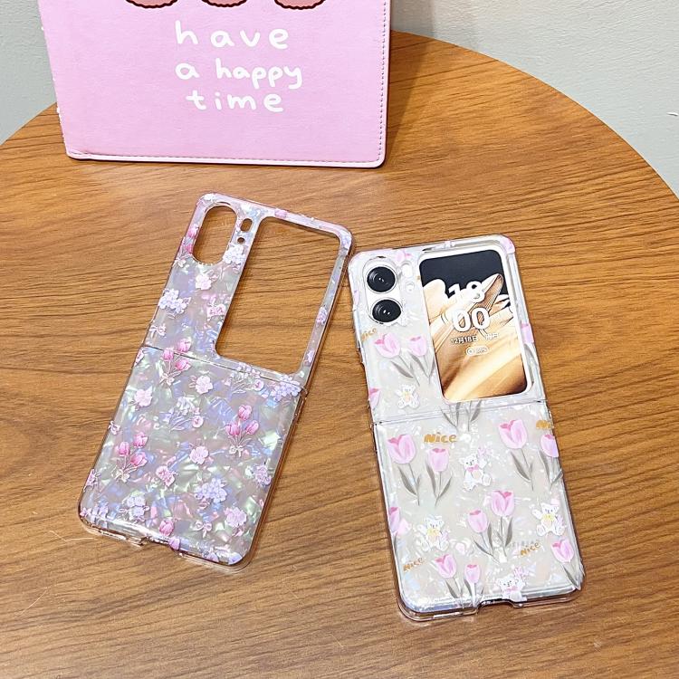For OPPO Find N2 Flip Shell Texture Flower Pattern Protective Phone Case