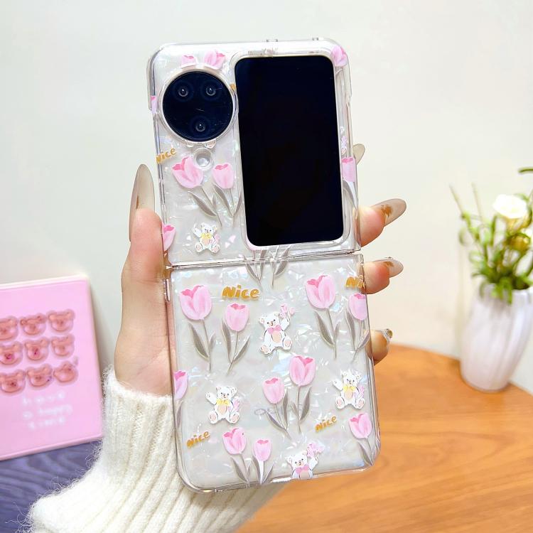 For OPPO Find N3 Flip Shell Texture Flower Pattern Protective Phone Case