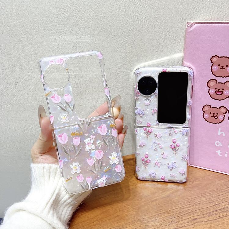 For OPPO Find N3 Flip Shell Texture Flower Pattern Protective Phone Case