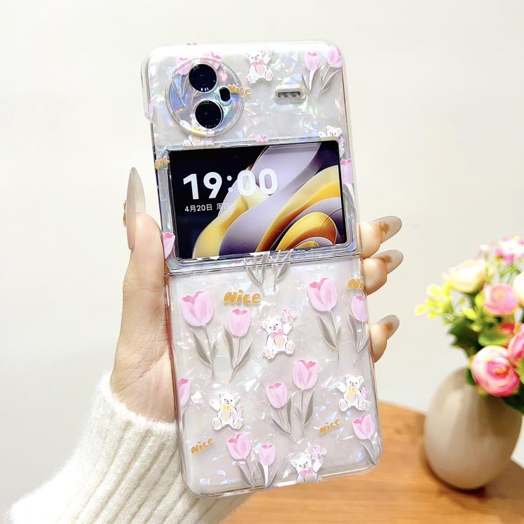 For vivo X Flip Shell Texture Flower Pattern Protective Phone Case