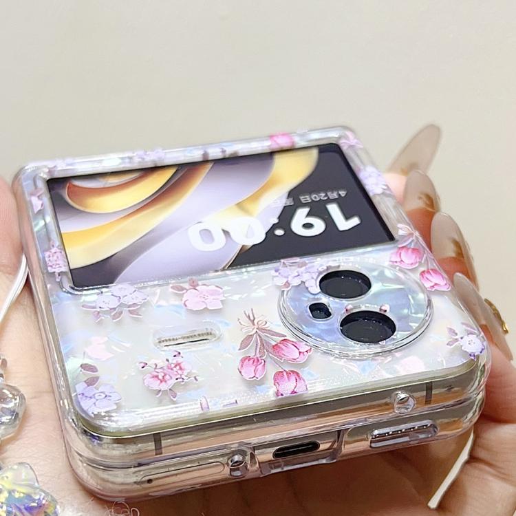 For vivo X Flip Shell Texture Flower Pattern Protective Phone Case
