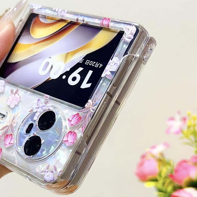 For vivo X Flip Shell Texture Flower Pattern Protective Phone Case