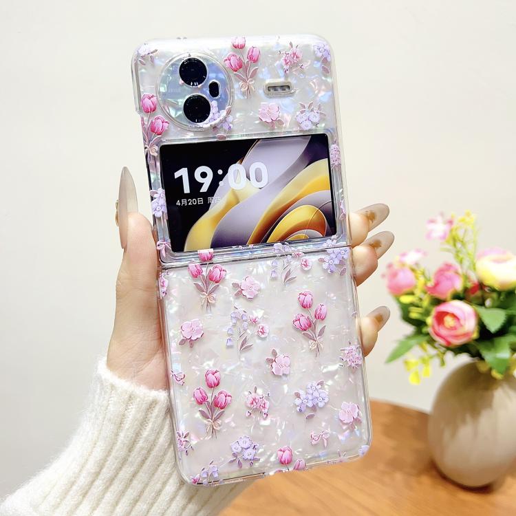 For vivo X Flip Shell Texture Flower Pattern Protective Phone Case