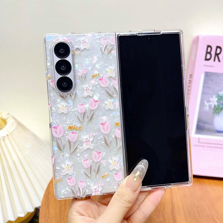 For Samsung Galaxy Z Fold6 Shell Texture Flower Pattern Protective Phone Case