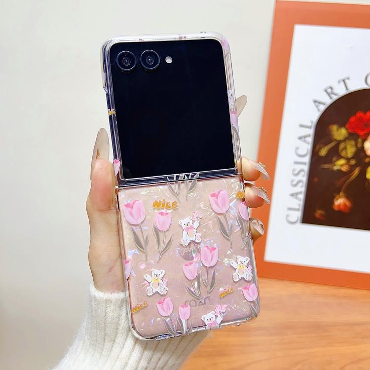 For Motorola Razr 50 Ultra Shell Texture Flower Pattern Protective Phone Case