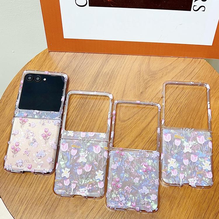 For Motorola Razr 50 Ultra Shell Texture Flower Pattern Protective Phone Case