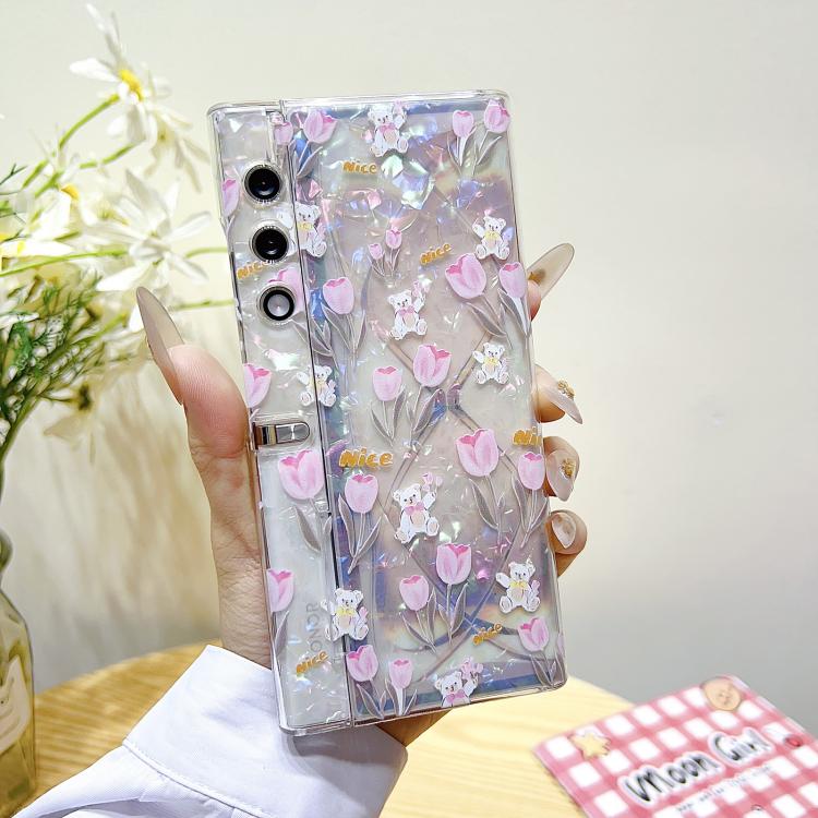 For Honor V Purse Shell Texture Flower Pattern Protective Phone Case