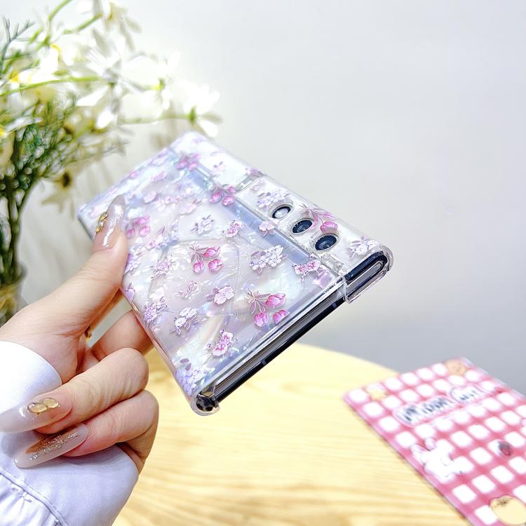 For Honor V Purse Shell Texture Flower Pattern Protective Phone Case