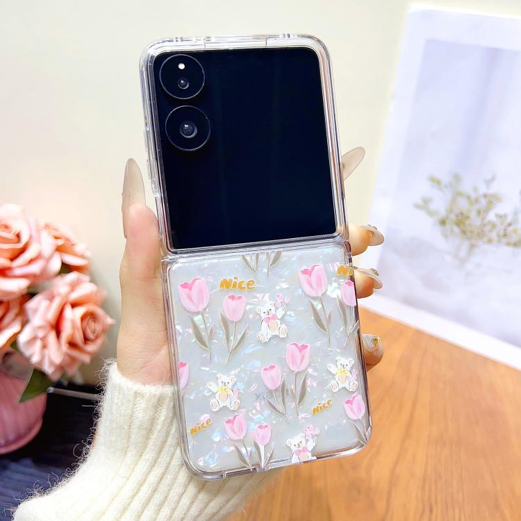 For Xiaomi Mix Flip Shell Texture Flower Pattern Protective Phone Case