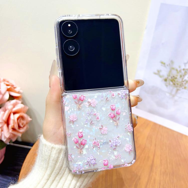 For Xiaomi Mix Flip Shell Texture Flower Pattern Protective Phone Case