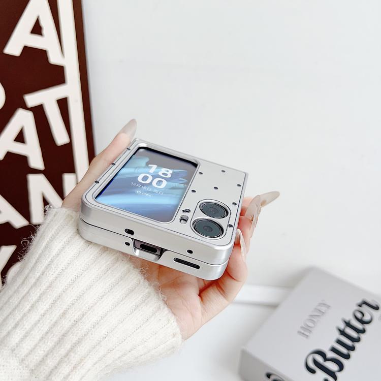 For OPPO Find N2 Flip Mirror Polka Dot PC Folding Phone Case