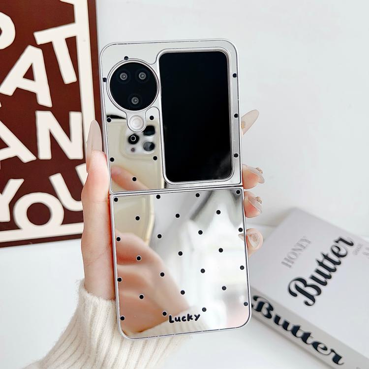 For OPPO Find N3 Flip Mirror Polka Dot PC Folding Phone Case