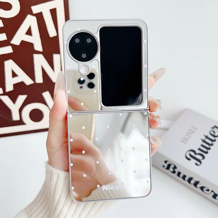 For OPPO Find N3 Flip Mirror Polka Dot PC Folding Phone Case
