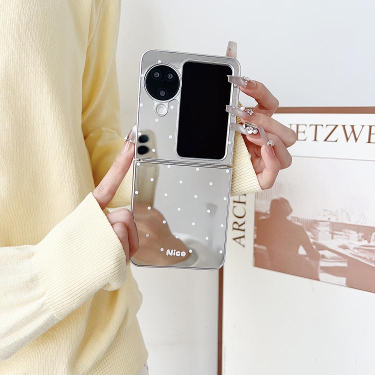 For OPPO Find N3 Flip Mirror Polka Dot PC Folding Phone Case