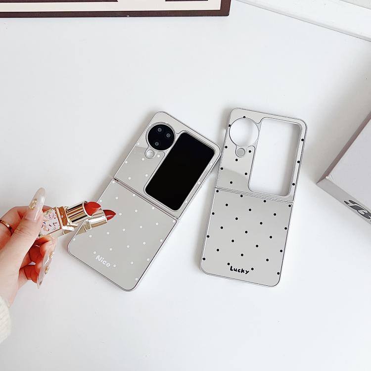 For OPPO Find N3 Flip Mirror Polka Dot PC Folding Phone Case
