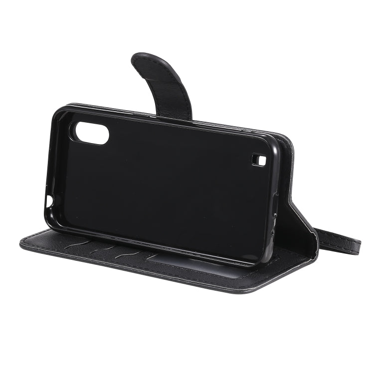 For Samsung Galaxy A01(EU Version) 2 in 1 Solid Color Detachable PU Leather Case with Card Slots & Magnetic Holder & Photo Frame & Wallet & Strap