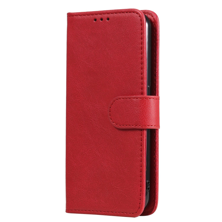 For Samsung Galaxy A01(EU Version) 2 in 1 Solid Color Detachable PU Leather Case with Card Slots & Magnetic Holder & Photo Frame & Wallet & Strap