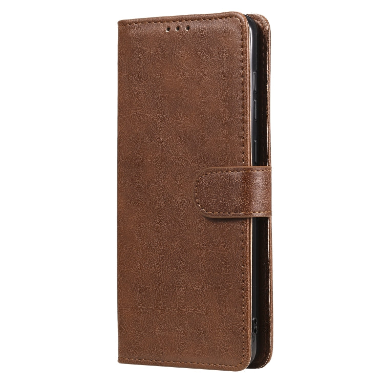 For Samsung Galaxy A21s 2 in 1 Solid Color Detachable PU Leather Case with Card Slots & Magnetic Holder & Photo Frame & Wallet & Strap