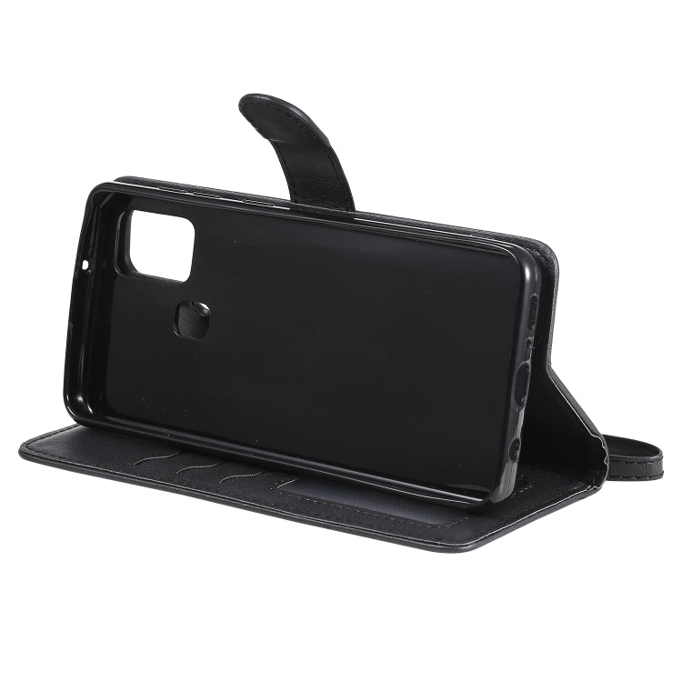 For Samsung Galaxy A21s 2 in 1 Solid Color Detachable PU Leather Case with Card Slots & Magnetic Holder & Photo Frame & Wallet & Strap