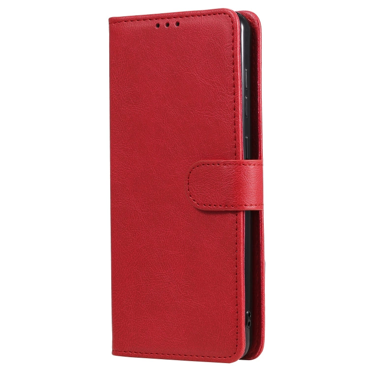 For Samsung Galaxy A21s 2 in 1 Solid Color Detachable PU Leather Case with Card Slots & Magnetic Holder & Photo Frame & Wallet & Strap