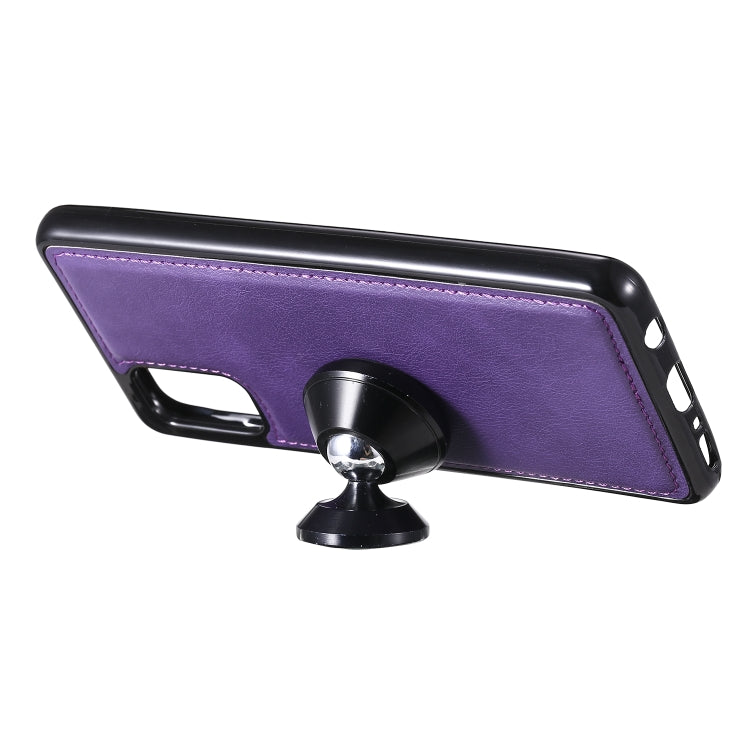 For Samsung Galaxy A41(EU Version) 2 in 1 Solid Color Detachable PU Leather Case with Card Slots & Magnetic Holder & Photo Frame & Wallet & Strap