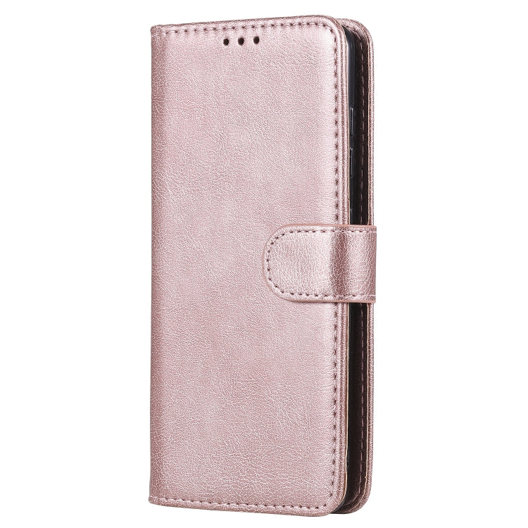 For Samsung Galaxy A41(EU Version) 2 in 1 Solid Color Detachable PU Leather Case with Card Slots & Magnetic Holder & Photo Frame & Wallet & Strap