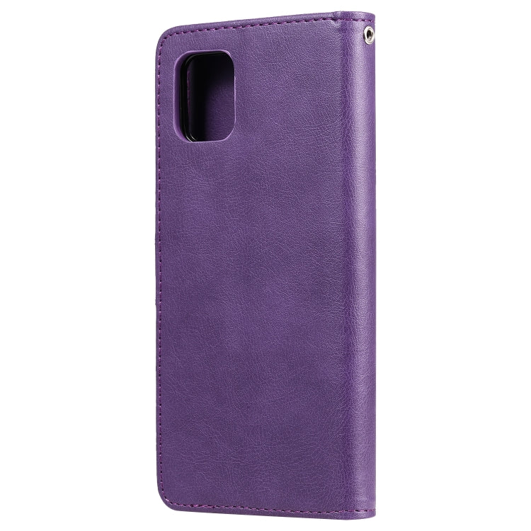 For Samsung Galaxy A81 / Note 10 Lite 2 in 1 Solid Color Detachable PU Leather Case with Card Slots & Magnetic Holder & Photo Frame & Wallet & Strap