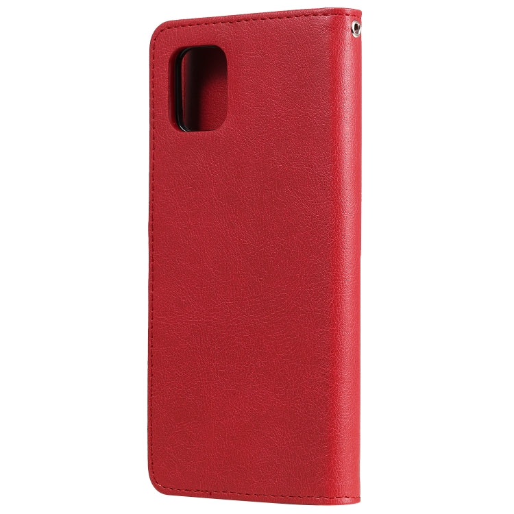 For Samsung Galaxy A81 / Note 10 Lite 2 in 1 Solid Color Detachable PU Leather Case with Card Slots & Magnetic Holder & Photo Frame & Wallet & Strap