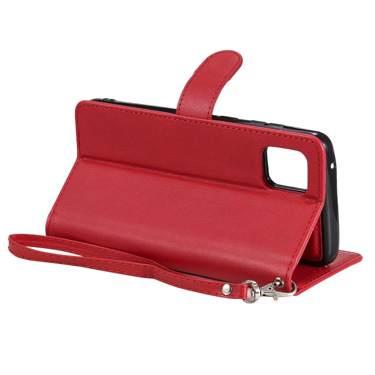 For Samsung Galaxy A81 / Note 10 Lite 2 in 1 Solid Color Detachable PU Leather Case with Card Slots & Magnetic Holder & Photo Frame & Wallet & Strap