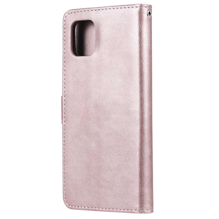 For Samsung Galaxy A81 / Note 10 Lite 2 in 1 Solid Color Detachable PU Leather Case with Card Slots & Magnetic Holder & Photo Frame & Wallet & Strap