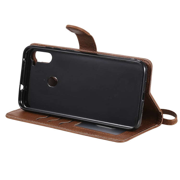 For Samsung Galaxy M11 / A11 2 in 1 Solid Color Detachable PU Leather Case with Card Slots & Magnetic Holder & Photo Frame & Wallet & Strap