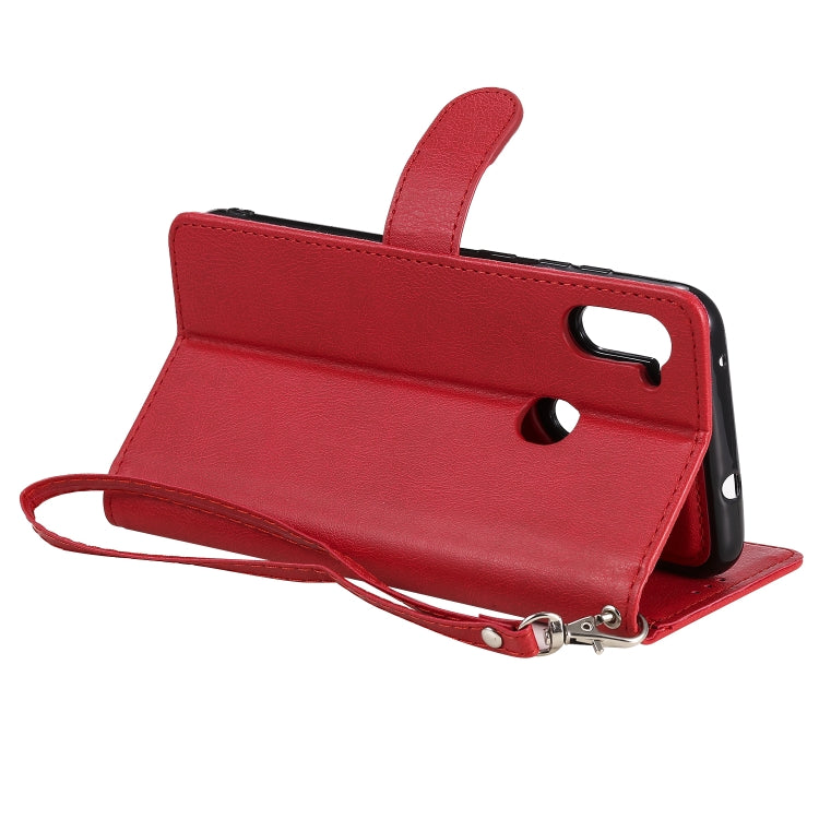 For Samsung Galaxy M11 / A11 2 in 1 Solid Color Detachable PU Leather Case with Card Slots & Magnetic Holder & Photo Frame & Wallet & Strap