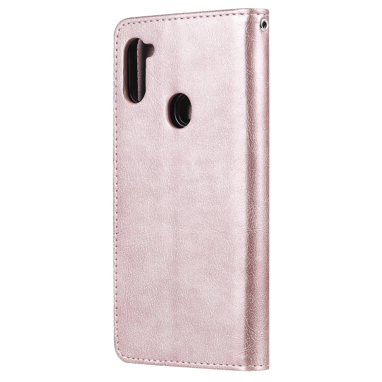 For Samsung Galaxy M11 / A11 2 in 1 Solid Color Detachable PU Leather Case with Card Slots & Magnetic Holder & Photo Frame & Wallet & Strap