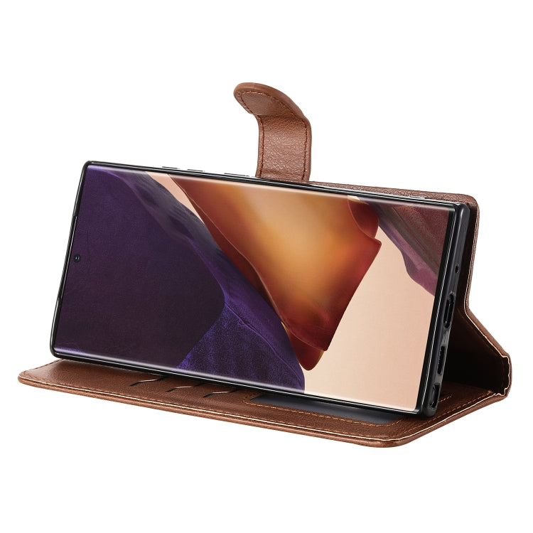 For Samsung Galaxy Note 20 2 in 1 Solid Color Detachable PU Leather Case with Card Slots & Magnetic Holder & Photo Frame & Wallet & Strap