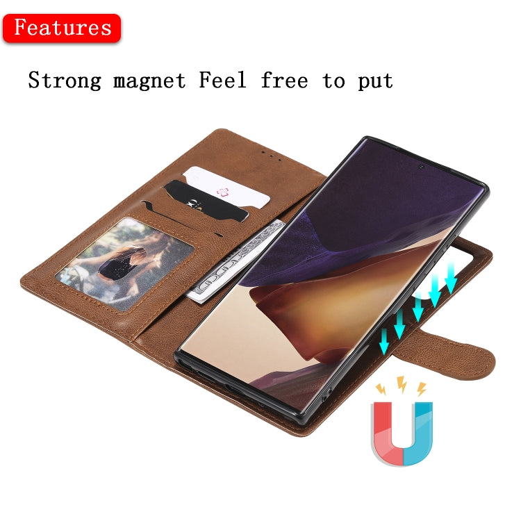 For Samsung Galaxy Note 20 2 in 1 Solid Color Detachable PU Leather Case with Card Slots & Magnetic Holder & Photo Frame & Wallet & Strap