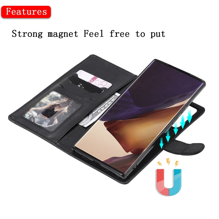 For Samsung Galaxy Note 20 2 in 1 Solid Color Detachable PU Leather Case with Card Slots & Magnetic Holder & Photo Frame & Wallet & Strap