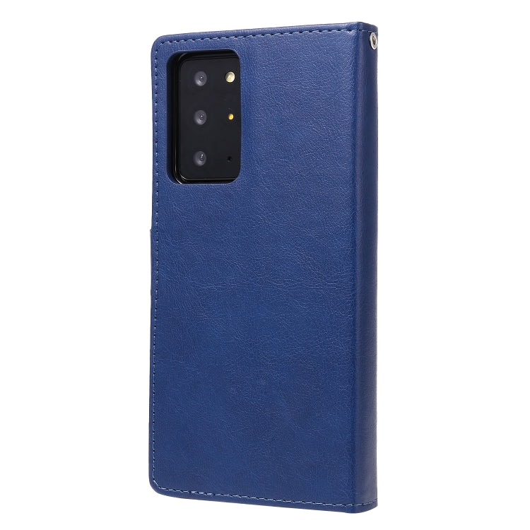 For Samsung Galaxy Note 20 2 in 1 Solid Color Detachable PU Leather Case with Card Slots & Magnetic Holder & Photo Frame & Wallet & Strap