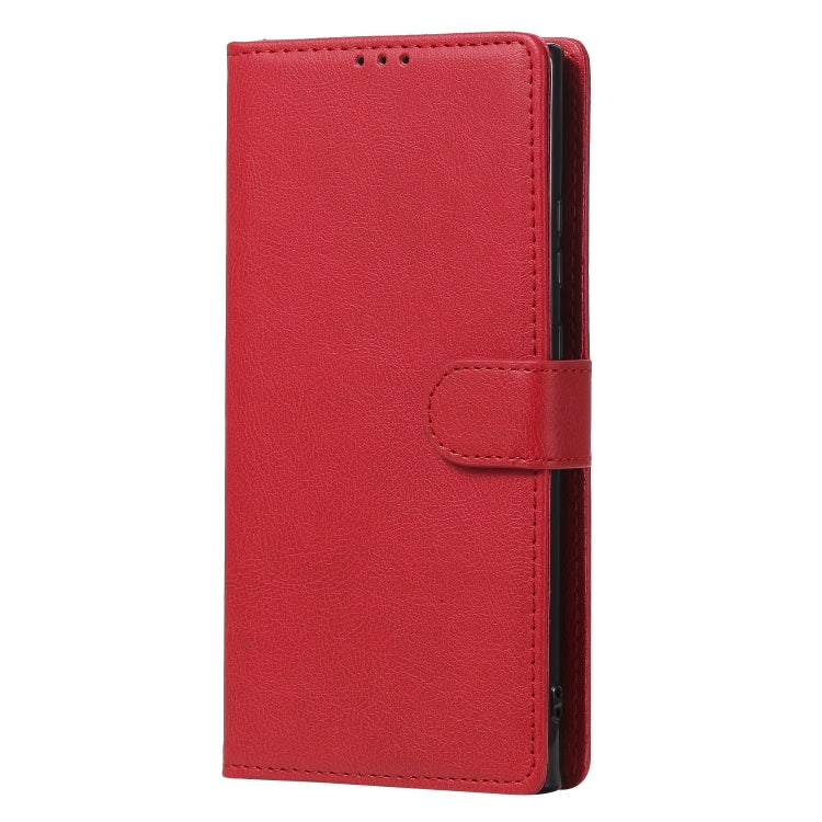 For Samsung Galaxy Note 20 2 in 1 Solid Color Detachable PU Leather Case with Card Slots & Magnetic Holder & Photo Frame & Wallet & Strap