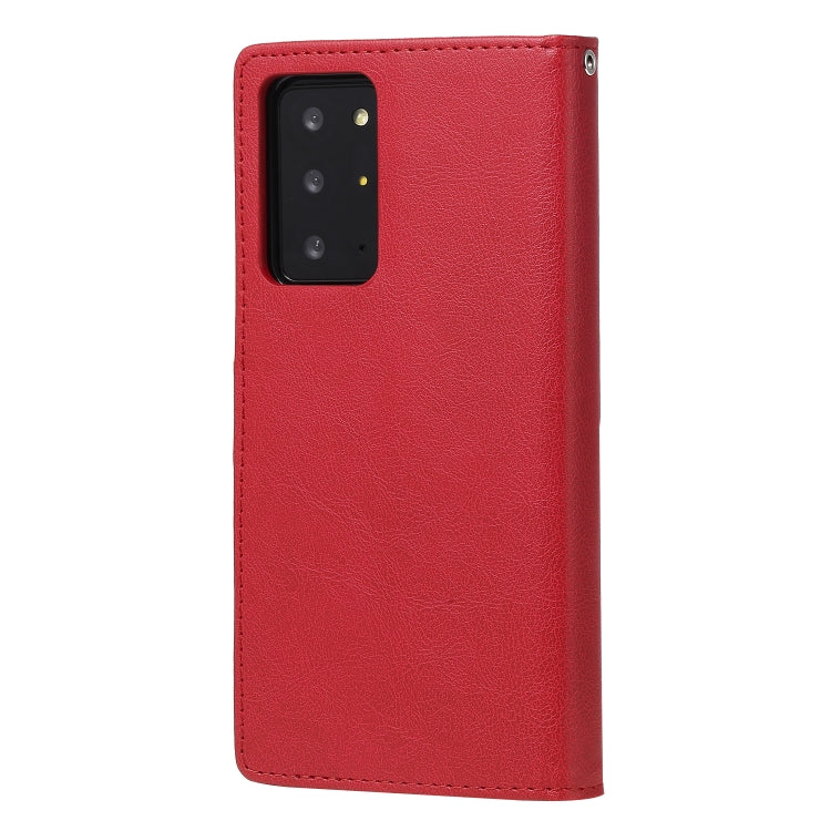 For Samsung Galaxy Note 20 2 in 1 Solid Color Detachable PU Leather Case with Card Slots & Magnetic Holder & Photo Frame & Wallet & Strap