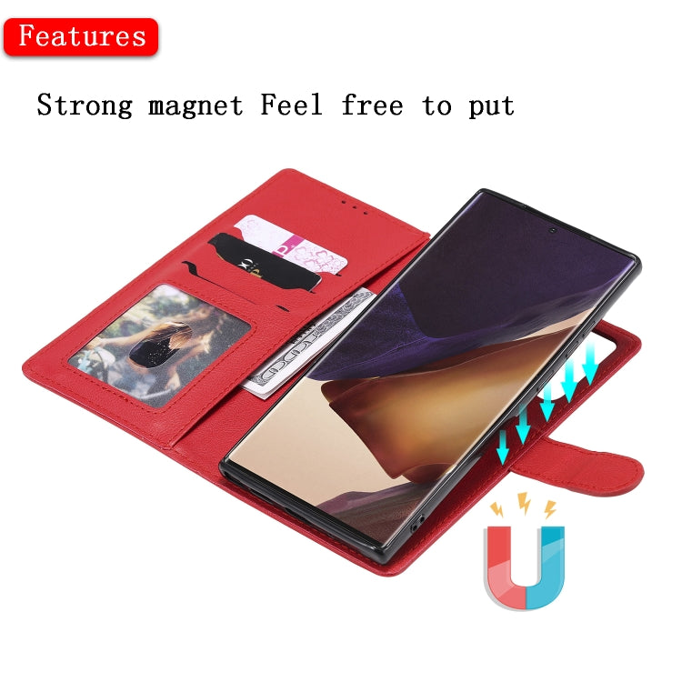 For Samsung Galaxy Note 20 2 in 1 Solid Color Detachable PU Leather Case with Card Slots & Magnetic Holder & Photo Frame & Wallet & Strap